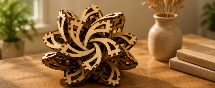 Wooden Flower Cutout Set