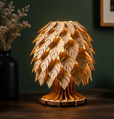 Wooden Leaf Lamp