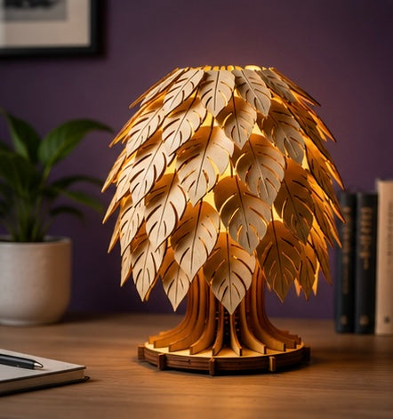 Wooden Leaf Lamp