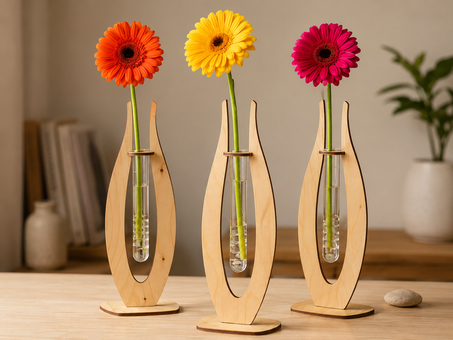 Wooden Flower Vase