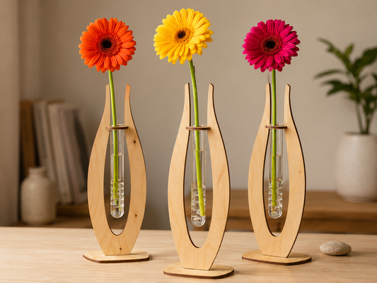 Wooden Flower Vase