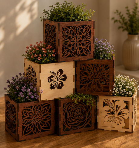 Decorative Flower Print Boxes