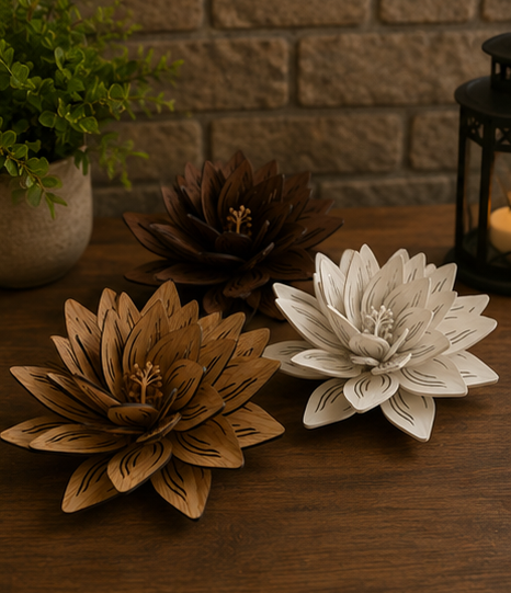 Wooden Lotus Flower