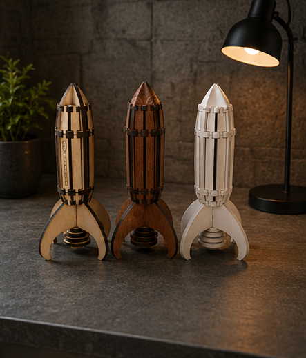 Wooden Rocket Model Set