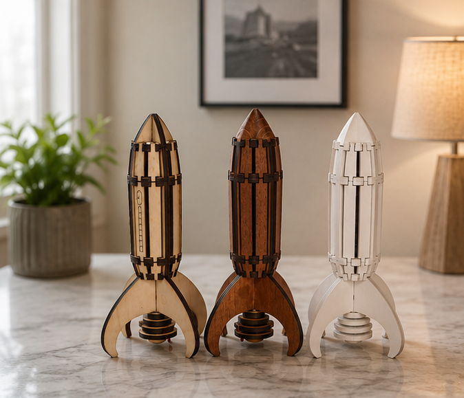 Wooden Rocket Model Set