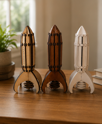 Wooden Rocket Model Set