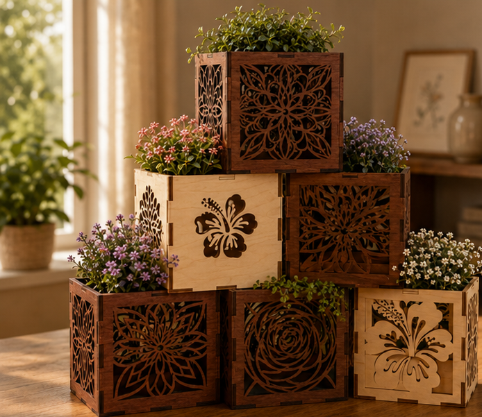 Decorative Flower Print Boxes