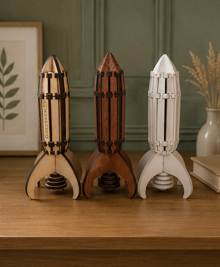 Wooden Rocket Model Set