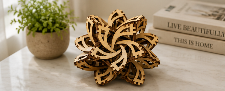 Wooden Flower Cutout Set