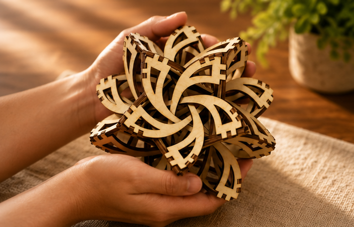Wooden Flower Cutout Set