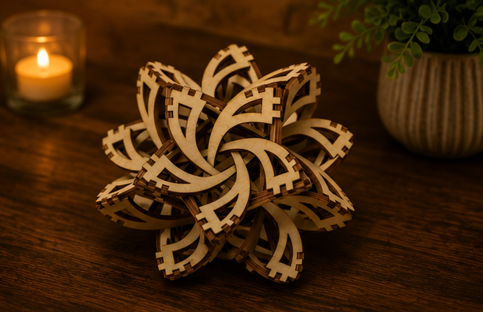Wooden Flower Cutout Set