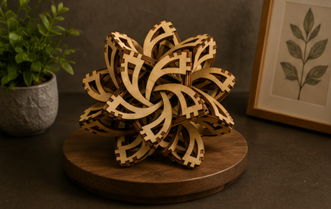 Wooden Flower Cutout Set