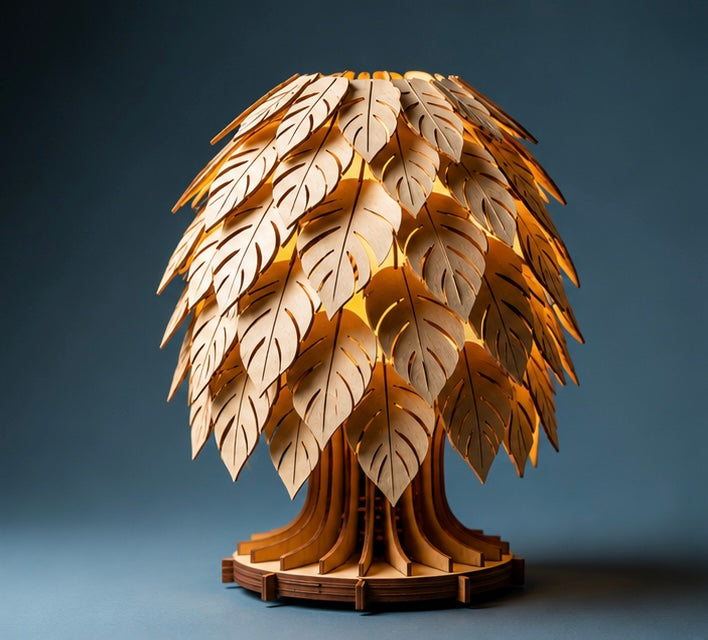 Wooden Leaf Lamp