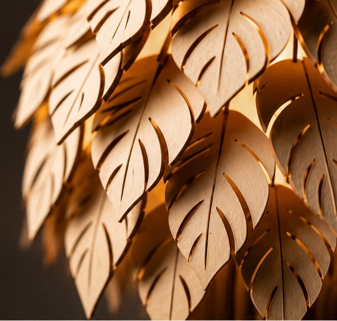 Wooden Leaf Lamp