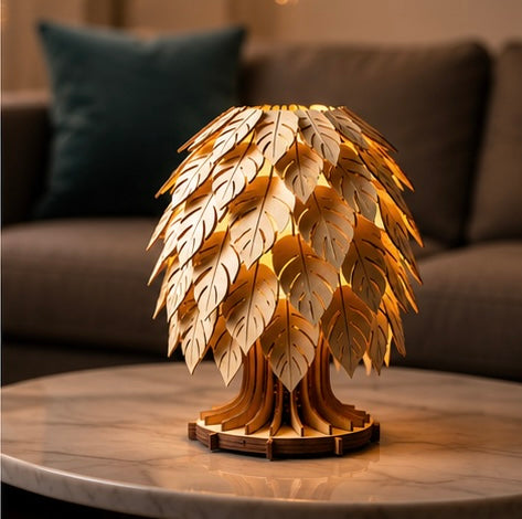 Wooden Leaf Lamp