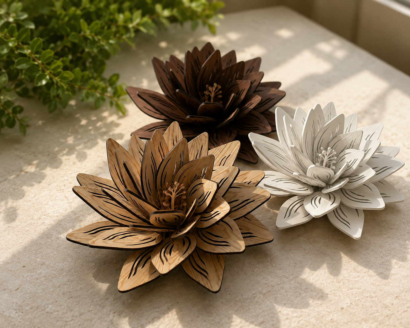 Wooden Lotus Flower