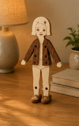 Wooden Dress-Up Doll Toy