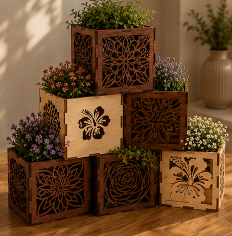 Decorative Flower Print Boxes
