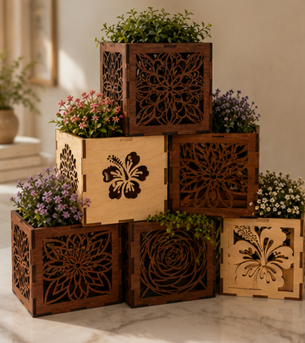 Decorative Flower Print Boxes
