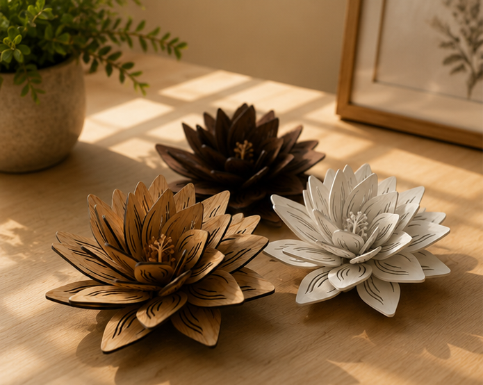 Wooden Lotus Flower