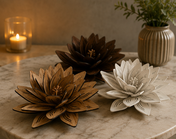 Wooden Lotus Flower