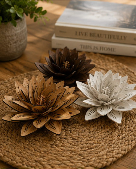 Wooden Lotus Flower